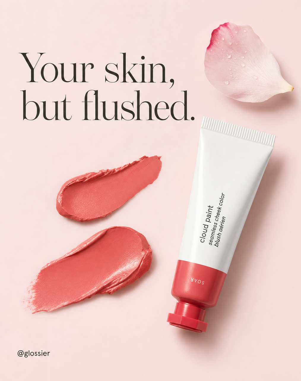 Glossier flat-lay static ad